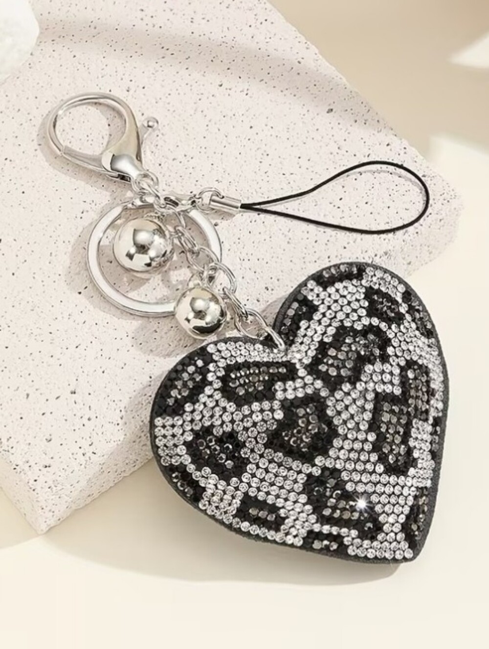 Leopard Heart Keychain Charm/bag Charm